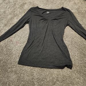 cute grey long sleeve cinch shirt